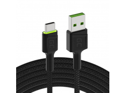 Kabel USB-C Typ C 1,2m LED Green Cell Ray z szybkim ładowaniem Ultra Charge, Quick Charge 3.0