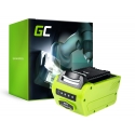 Green Cell ® Akku für Rasen GreenWorks 2601102 G-MAX 40V 4Ah Samsung