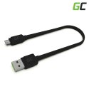 Cable Micro USB 25cm Green Cell Matte with fast charging, Ultra Charge, Quick Charge 3.0