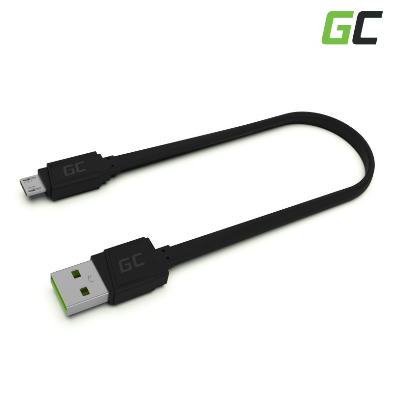 Kabel Przewód GCmatte Micro USB Płaski 25 cm z obsługą szybkiego ładowania