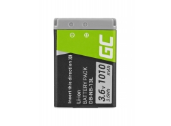 Bateria Green Cell ® NB-13L do Canon PowerShot G5 X, G7 X, G7 X Mark II, G9 X, SX620 HS, SX720 HS, SX730 HS 3.6V 1050mAh