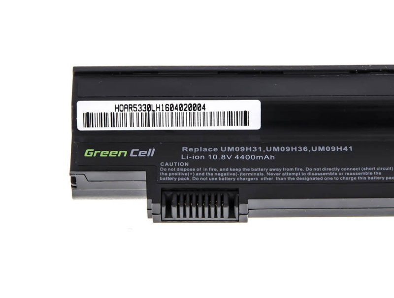Pure Laws and regulations Thicken Laptop Battery UM09G71 UM09H31 for Acer Aspire One 533 532H 533H eMachines  EM350 NAV51 Packard Bell EasyNote S2 - Green Cell