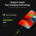 Set 3x Green Cell GC Ray Lightning 120cm Cable with white LED backlight, fast charging Apple 2.4A