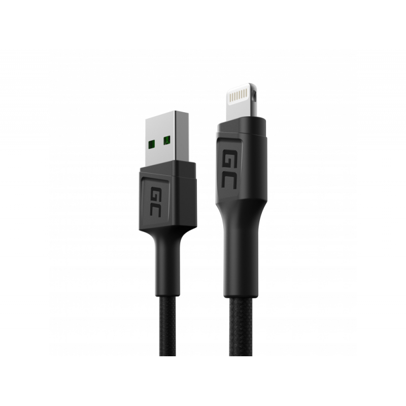 Kabel Green Cell GC PowerStream USB-A - Lightning 30 cm für iPhone, iPad, iPod, Schnellladung