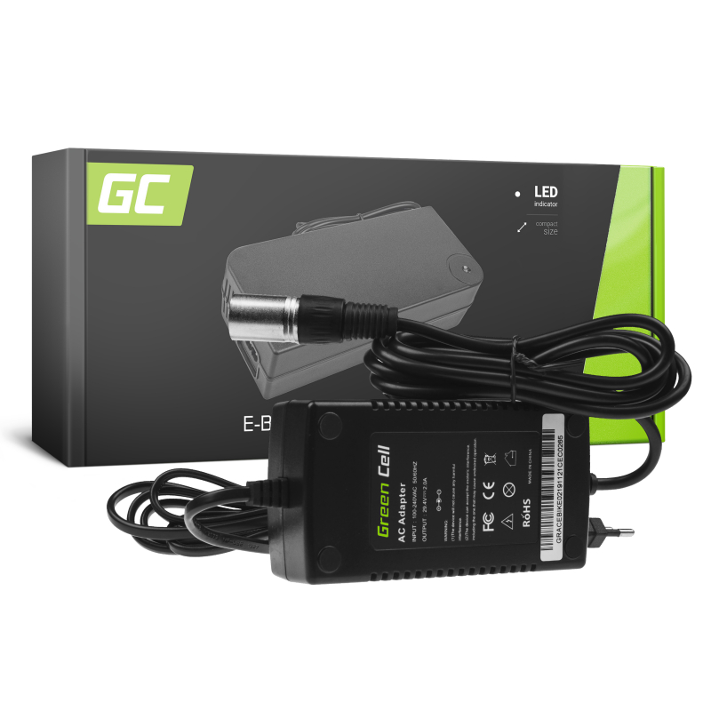 Green Cell ® Netzteil / Ladegerät für Akkus für Elektrofahrräder 24V 2A