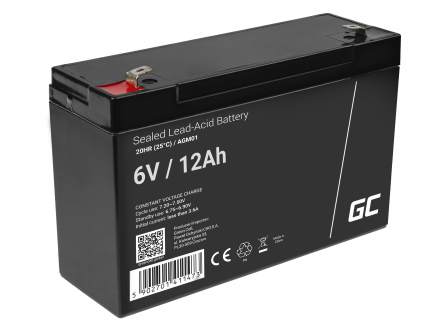 GreenCell® Batterie AGM 6V 12Ah Sans Entretien accumulateur au Plomb pour  Jouets Installations d'alarme Véhicules pour enfants - Green Cell