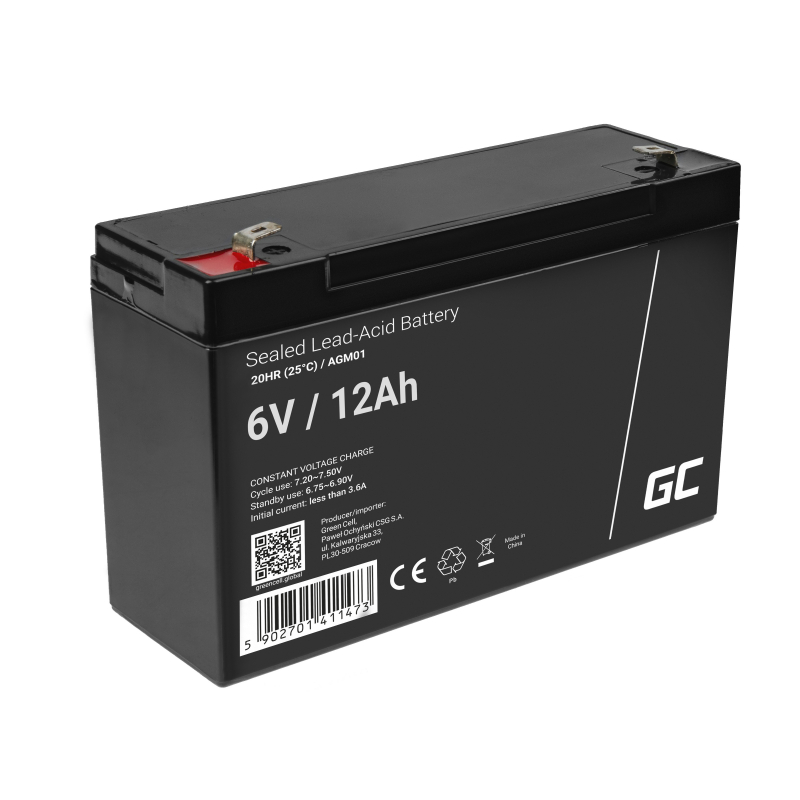 Green Cell ® Gel Battery AGM 6V 12Ah