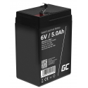 Green Cell® Batterie AGM 6V 5Ah accumulateur pour Jouets Installations d'alarme Véhicules pour enfants