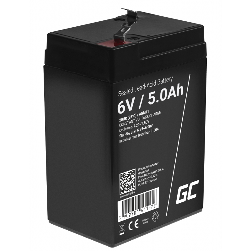 Green Cell ® Gel Batterie AGM 6V 5Ah
