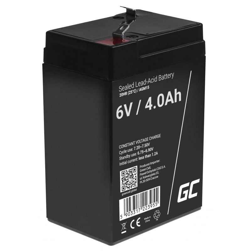 Green Cell ® Gel Battery AGM VRLA 6V 4Ah