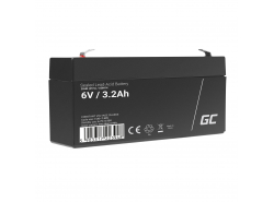 Green Cell® AGM VRLA 6V 3.2Ah bezobsługowy akumulator do systemu alarmowego kasy fiskalnej zabawki