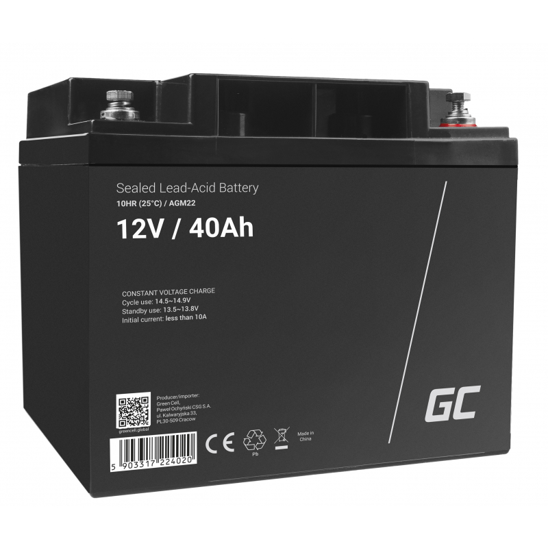 Green Cell ® Gel Batterie AGM VRLA 12V 40Ah