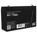 Green Cell® AGM VRLA 6V 15Ah bezobsługowy akumulator do systemu alarmowego kasy fiskalnej zabawki