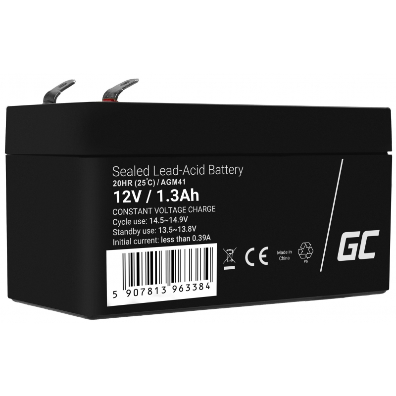 AGM Battery Lead Acid 12V 1.3Ah Maintenance Free Green Cell for electric car and scooter