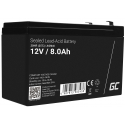 Green Cell® AGM Batterie 12V 8Ah Vlies Wartungsfrei Bleiakku für Elektro Spielzeug USV UPS Backup Notfallsysteme Fotoausrüstung