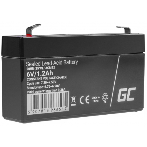 GreenCell® Rechargeable Batterie AGM 6V 7,2Ah accumulateur au Gel Plomb Cycles sans Entretien VRLA Battery étanche Résistantes Installations d'alarme Jouets Véhicules pour Enfants 
