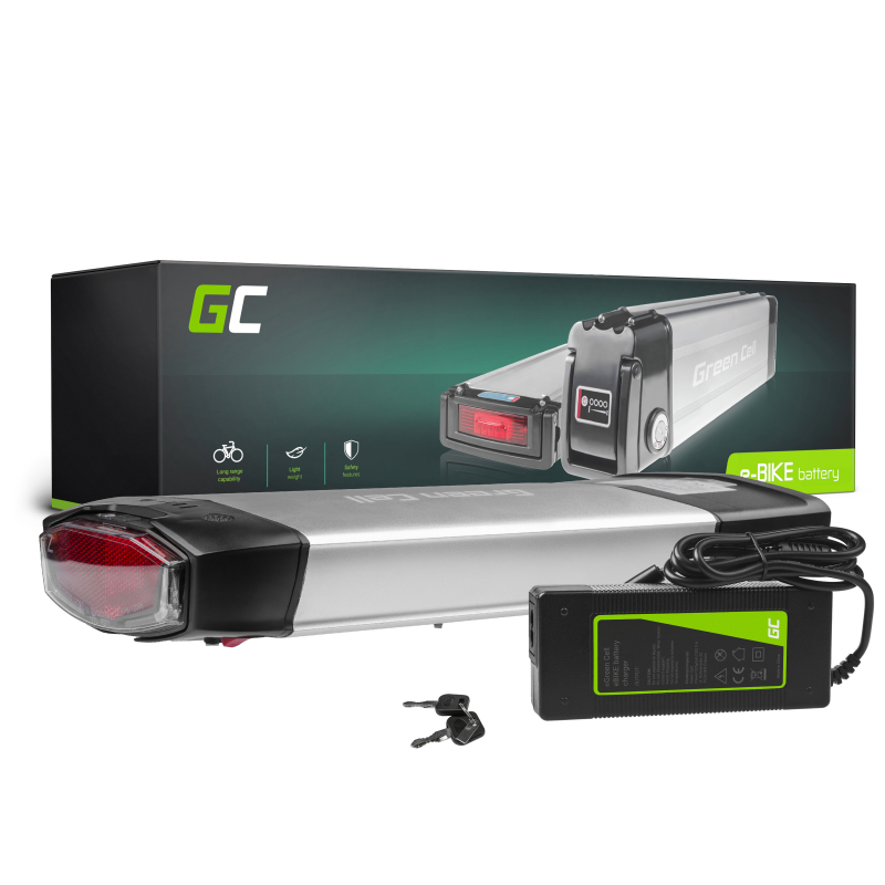 Green Cell® E-Bike Akku 36V 13Ah Li-Ion Pedelec Rear Rack Batterie mit Ladegerät