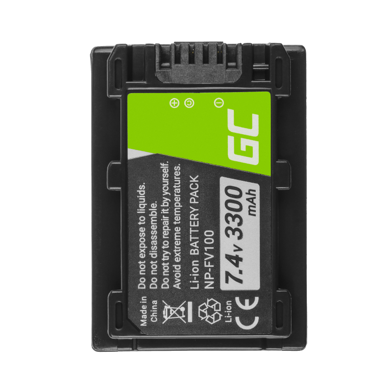 Bateria Green Cell ® NP-FV100 / NP-FV50 do Sony DCR-DVD506E DCR-DVD510E HDR-CX116E HDR-CX130 HDR-CX155E HDR-UX9E 7.4V 3300mAh