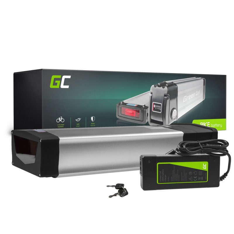 E-Bike Akku 36V 20Ah Li-Ion Rear Rack Batterie mit Ladegerät Green Cell®