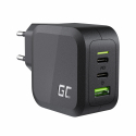 Green Cell Ładowarka sieciowa 65W GaN GC PowerGan do Laptopa, MacBooka, Telefonu,  Tabletu, Nintendo Switch - 2x USB-C, 1x USB-A