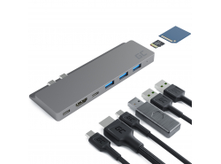 Adapter Green Cell HUB GC Connect60 8in1 (Thunderbolt 3, USB-C, HDMI, 3x USB 3.0, SD, microSD) for MacBook Pro 13"/15" 2016-2019