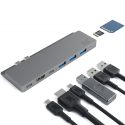 Adapter Green Cell HUB GC Connect60 8w1 (Thunderbolt 3, USB-C, HDMI, 3x USB 3.0, SD, microSD) do MacBook Pro 13”/15” 2016 - 2019