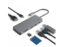 Stacja dokująca, Przejściówka, Adapter, HUB USB-C Green Cell 7 portów do Apple MacBook Pro, Dell XPS, Lenovo X1 Carbon i innych