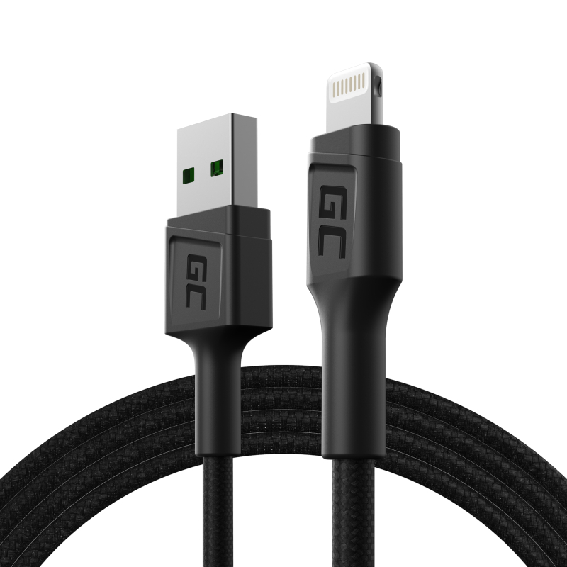 Kabel Green Cell GC PowerStream USB-A - Lightning 120 cm für iPhone, iPad, iPod, Schnellladung