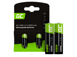 2x Batteries AA R6 2000mAh Ni-Mh Accumulators Green Cell