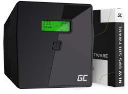 Green Cell Uninterruptible Power Supply UPS 1000VA 600W with LCD Display | EU VERSION | 2x Schuko 2x IEC Sockets