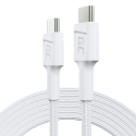 Kabel Weißes USB-C Type C 2m Green Cell PowerStream, Ladekabel mit schneller Ladeunterstützung, Power Delivery 60W, QC 3.0
