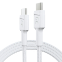 Cable Blanc USB-C Type C 1,2m Green Cell PowerStream Charge rapide Power Delivery 60W, Ultra Charge, Quick Charge 3.0