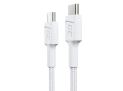 Kabel Weißes USB-C Type C 30cm Green Cell PowerStream, Ladekabel mit schneller Ladeunterstützung, Power Delivery 60W, QC 3.0