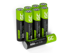 8x Akumulatorki Paluszki AAA R3 950mAh Ni-MH Baterie do ładowania Green Cell