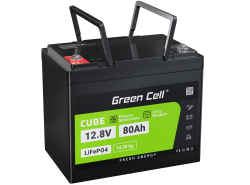 Green Cell LiFePO4 Akku 12.8V 80Ah 1024Wh LFP Lithium Batterie 12V mit BMS für Photovoltaikanlage Motorboot Camping Marina