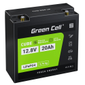 Green Cell® LiFePO4 batterie 12.8V 20Ah 256Wh LFP Lithium 12V BMS pour Fauteuil roulant Jouets Transpalette Yacht Scooter