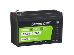 Green Cell LiFePO4 Akku 12.8V 7Ah 89.6Wh LFP Lithium Batterie 12V mit BMS für USV UPS Alarm Spielzeug CCTV Telekom Medizin Reha