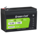 Green Cell® LiFePO4 batterie 12.8V 7Ah 89.6Wh LFP lithium 12V pour USV UPS SAI alarme jouet CCTV Télécom Médecine Réadaptation