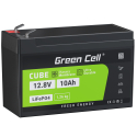 Green Cell LiFePO4 Akku 12.8V 10Ah 128Wh LFP Lithium Batterie 12V mit BMS für USV UPS Backup Notstrom Scooter Kinderquad Roller
