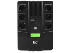 Green Cell Uninterruptible Power Supply UPS AiO 600VA 360W with LCD Display | EU VERSION | 6x Schuko Sockets