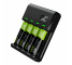 Battery Charger AA and AAA Ni-MH Green Cell + 4x Batteries AA R6 2000mAh