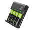 Batterieladegerät Ladegerät für Ni-MH AA Mignon / AAA Micro Akkus Green Cell + 4x Akku Mignon AA R6 2600mAh