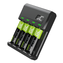 Battery Charger AA and AAA Ni-MH Green Cell + 4x Batteries AA R6 2600mAh