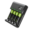 Batterieladegerät Ladegerät für Ni-MH AA Mignon / AAA Micro Akkus Green Cell + 4x Akku Micro AAA R3 950mAh