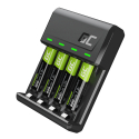 Batterieladegerät Ladegerät für Ni-MH AA Mignon / AAA Micro Akkus Green Cell + 4x Akku Micro AAA R3 800mAh